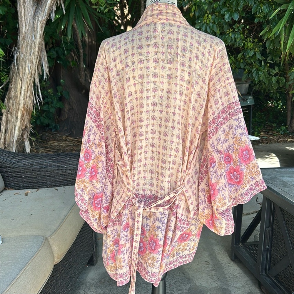 EUC Spell Vintage Desert Rose Short Kimono with tie one size - Picture 9 of 9